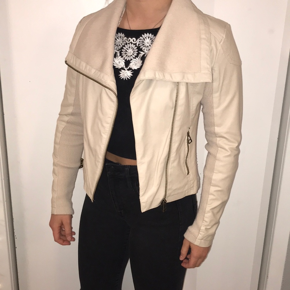 Leather Jacket (cream/ off white)